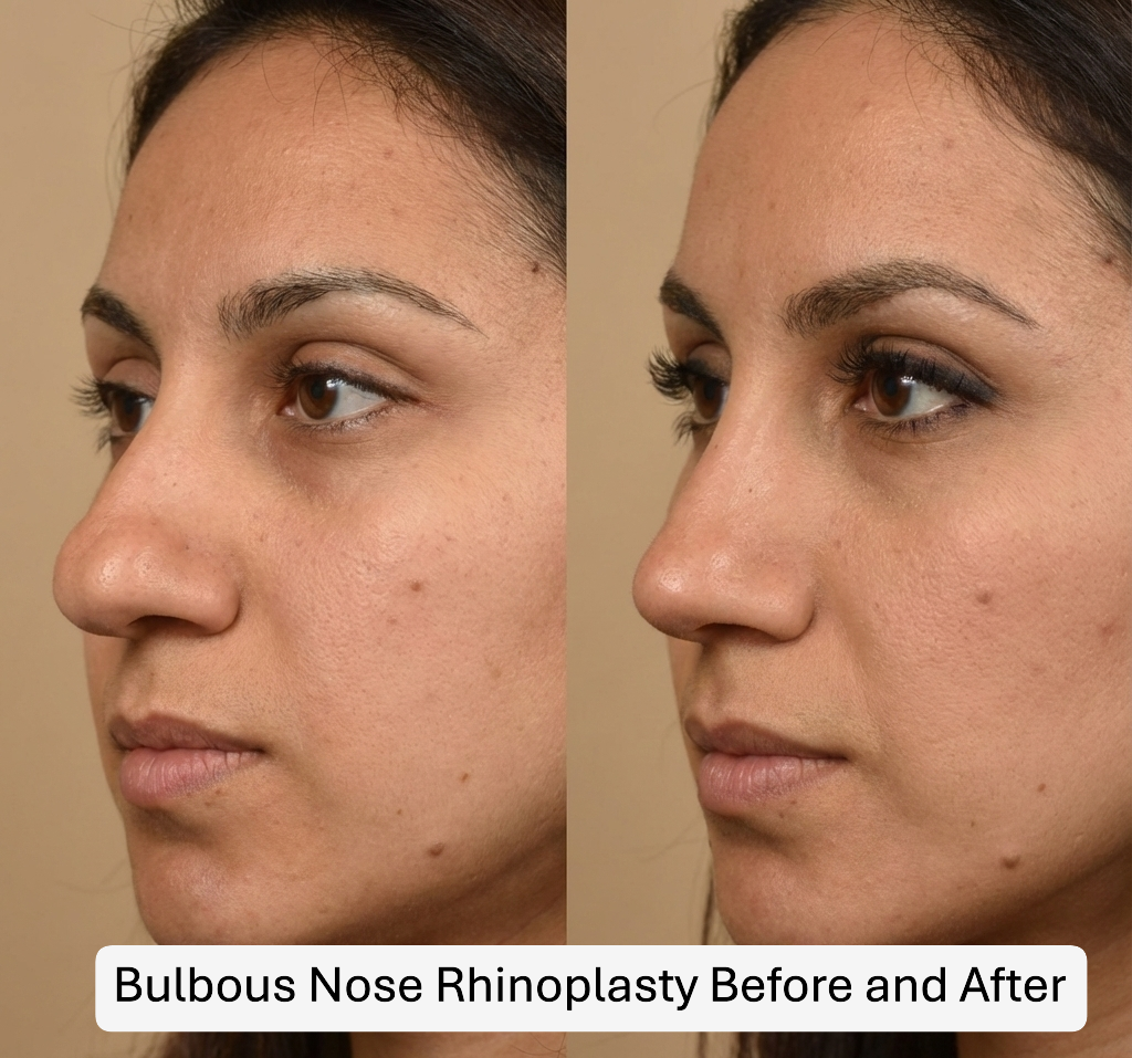 Bulbous Nose Rhinoplasty Before And After