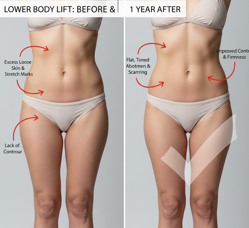 Lower Body Lift Scars After A Year