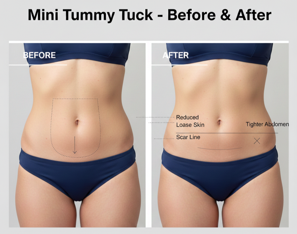 mini tummy tuck before and after
